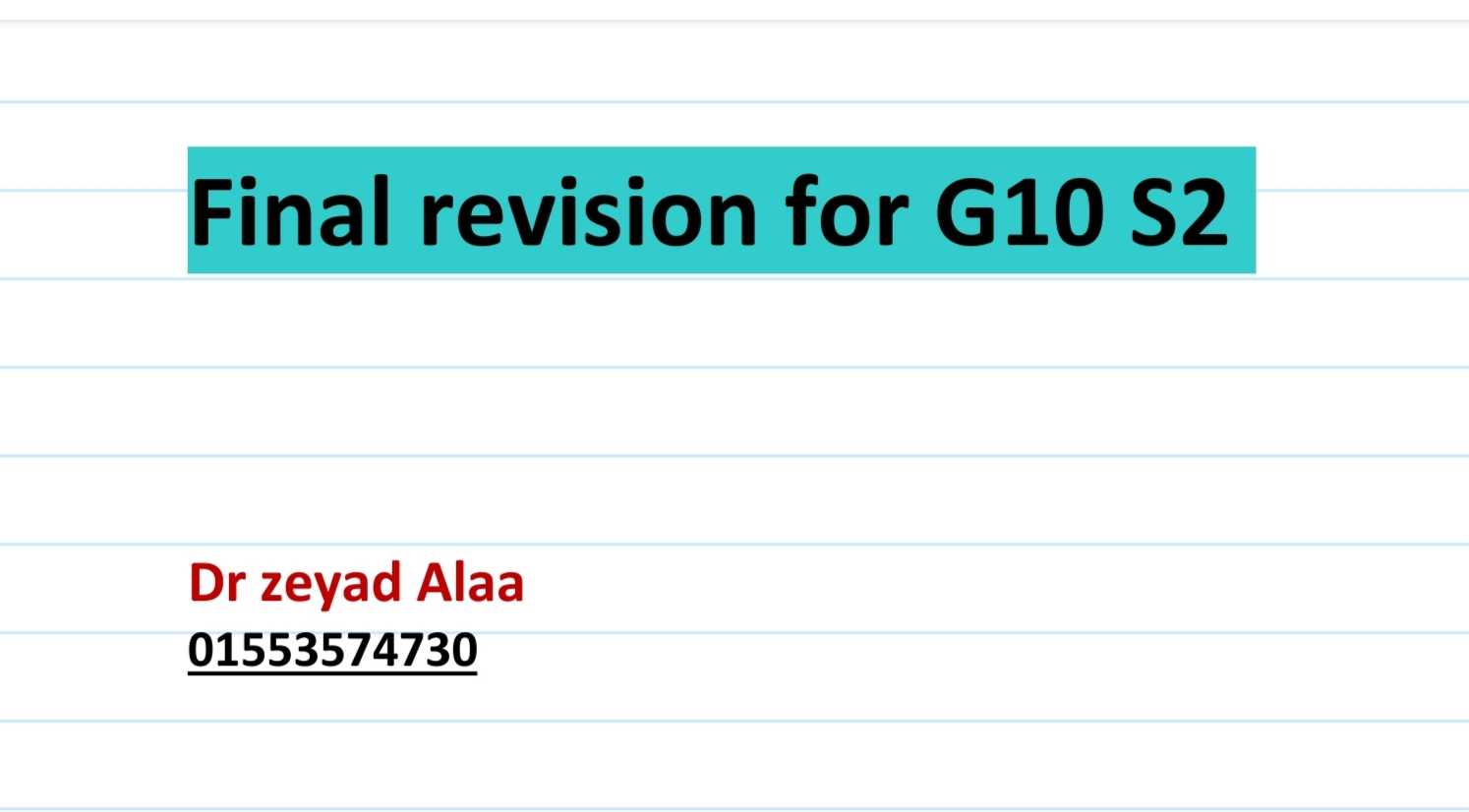 Final revision for G10 S2